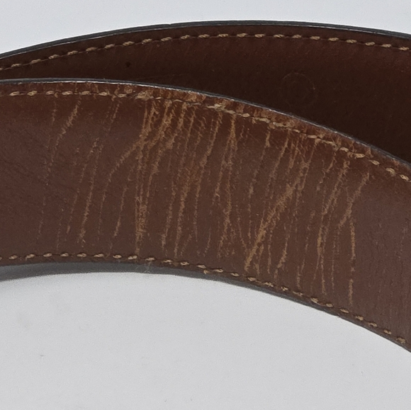 COACH CHOCOLATE BROWN LEATHER BELT GOLD BUCKLE MEN SIZE 34 MENSWEAR CLASSIC - Picture 13 of 13